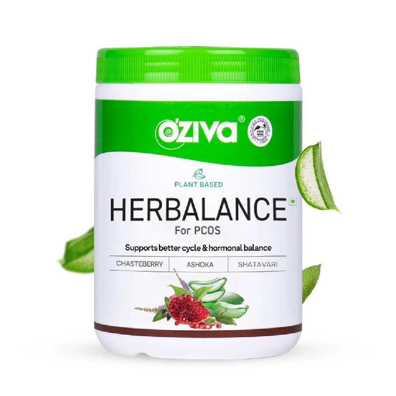 Oziva Plant Based HerBalance for PCOS Supplements for Women, 250 g-1.webp